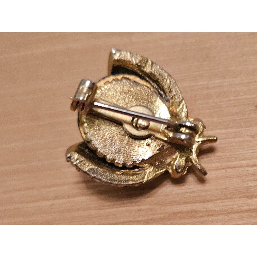 Sparkling Ladybug Brooch Pin Rhinestone Pearl Blue Gemstone Gold Tone - Picture 12 of 16